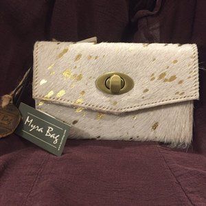 Myra Bag Gold Detailed Leather Wallet